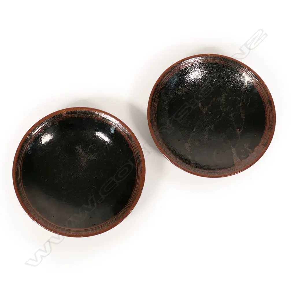 Two Len Castle (1924-2011)early tenmoku dishes, Image 1++