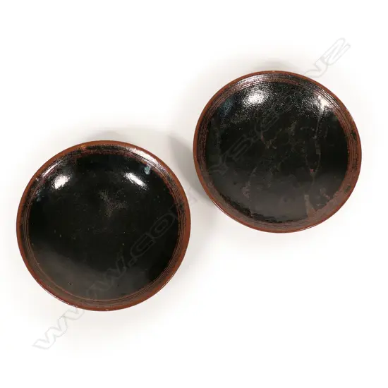 Two Len Castle (1924-2011)early tenmoku dishes,