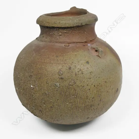 A Chester Nealie (1942-) anagama gourd form vase,