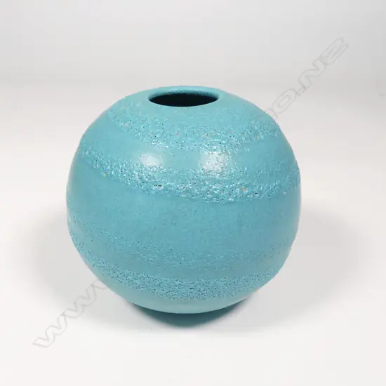 John Parker turquoise blue orb vase,