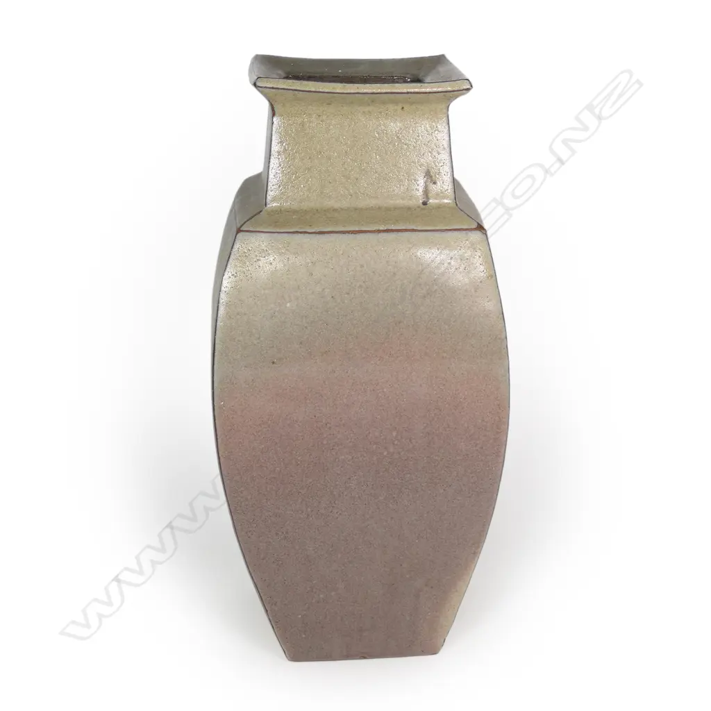 James (Jim) Greig (1936–1986) large stoneware vase of square section form, Image 1++