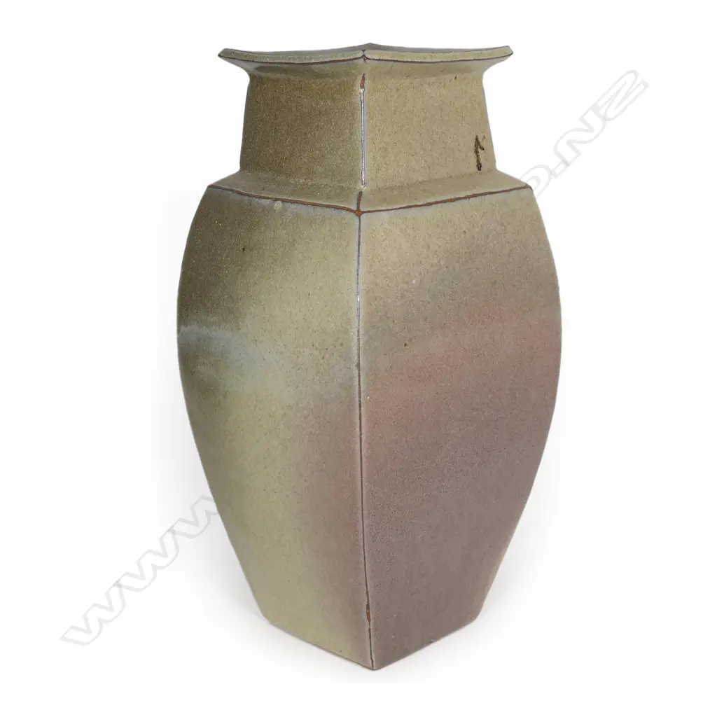 James (Jim) Greig (1936–1986) large stoneware vase of square section form, Image 1++