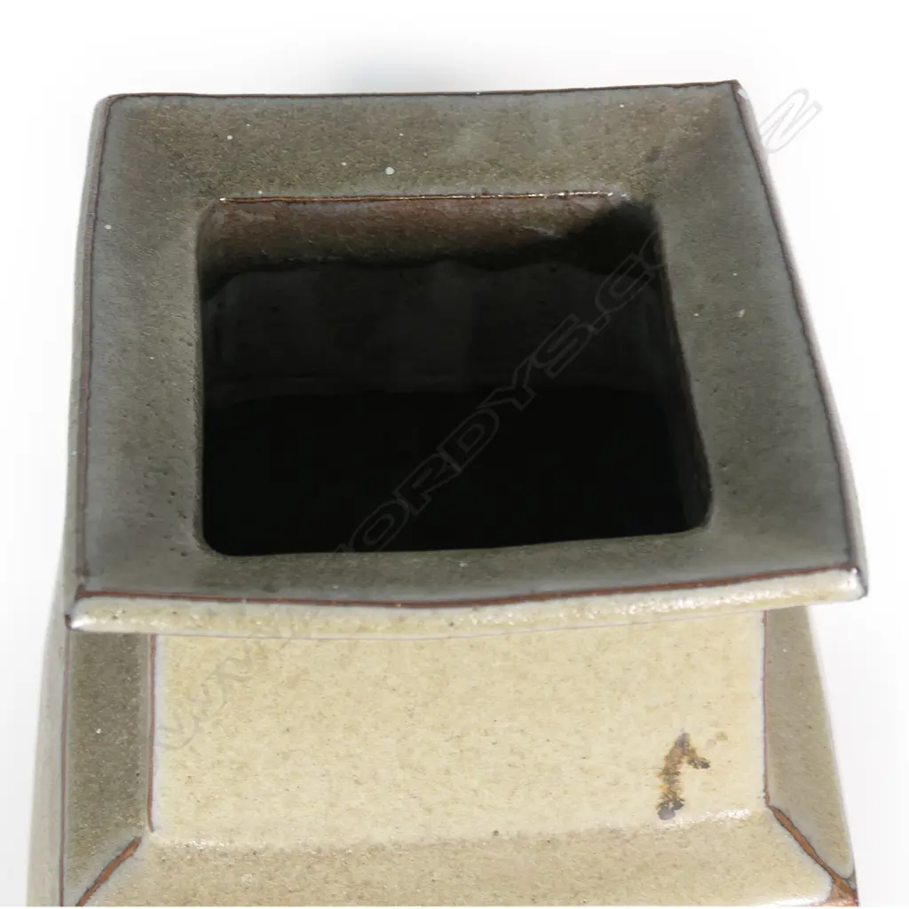 James (Jim) Greig (1936–1986) large stoneware vase of square section form, Image 1++