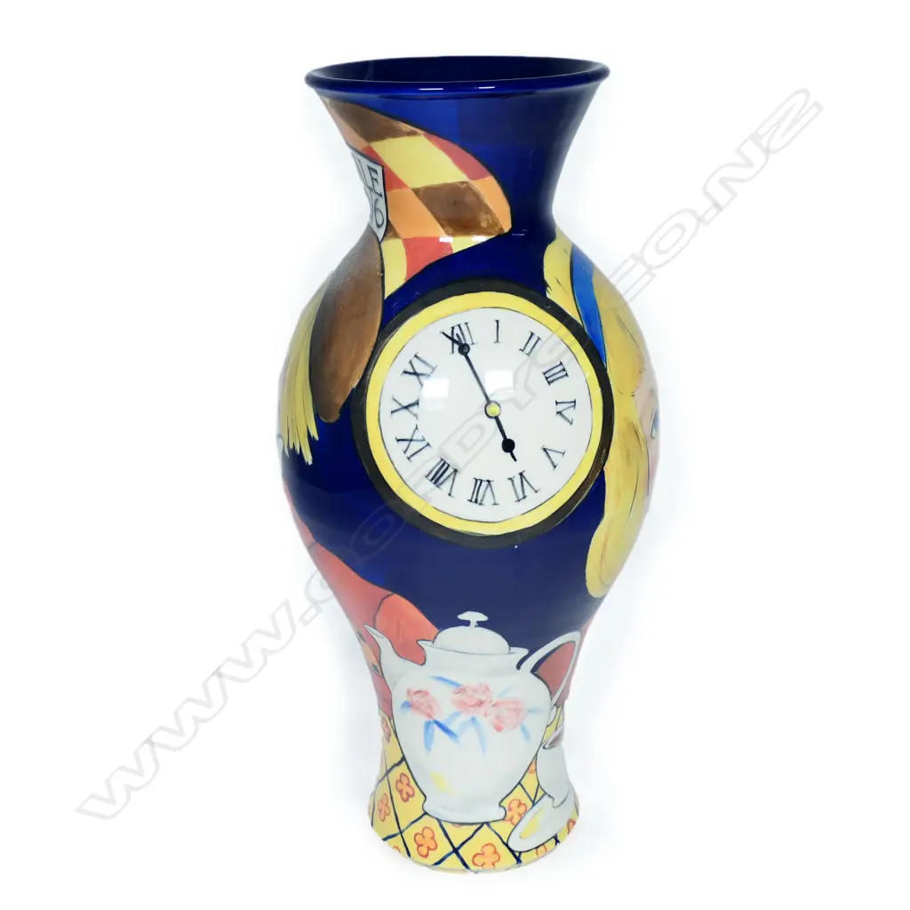 Julie Ford (Australia) painted Alice in Wonderland large vase, Image 1++