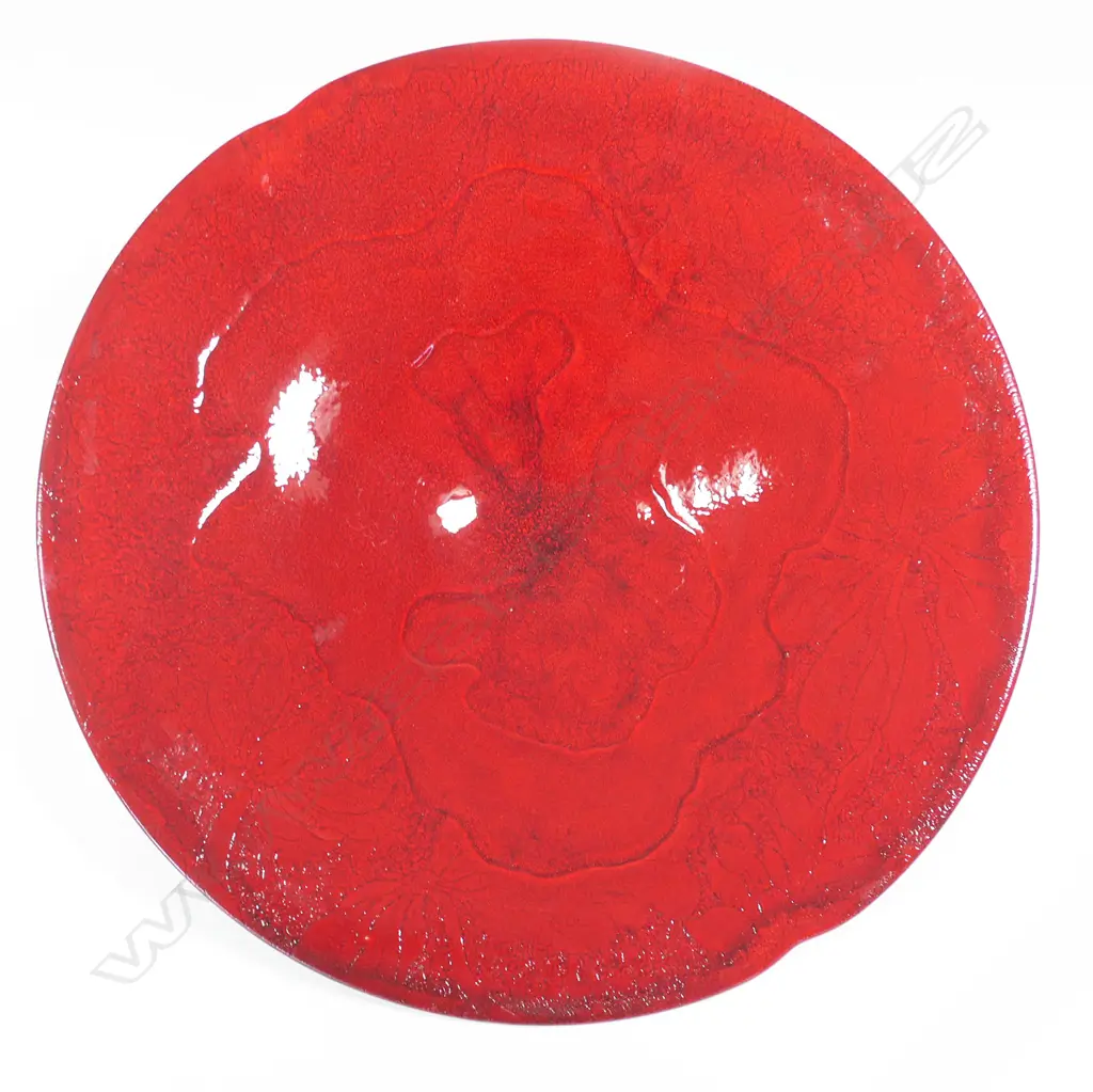 Keum Sun Lee/Sang Sool Shim wide footed deep red dish, Image 1++