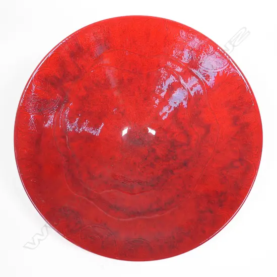 Keum Sun Lee/Sang Sool Shim deep red footed bowl,