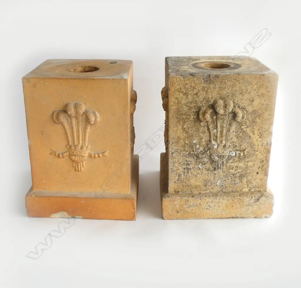 A pair of George Boyd (1825-1886) Newton Potteries Auckland plinths of square cross section; 275 x 365mm, Image 1++