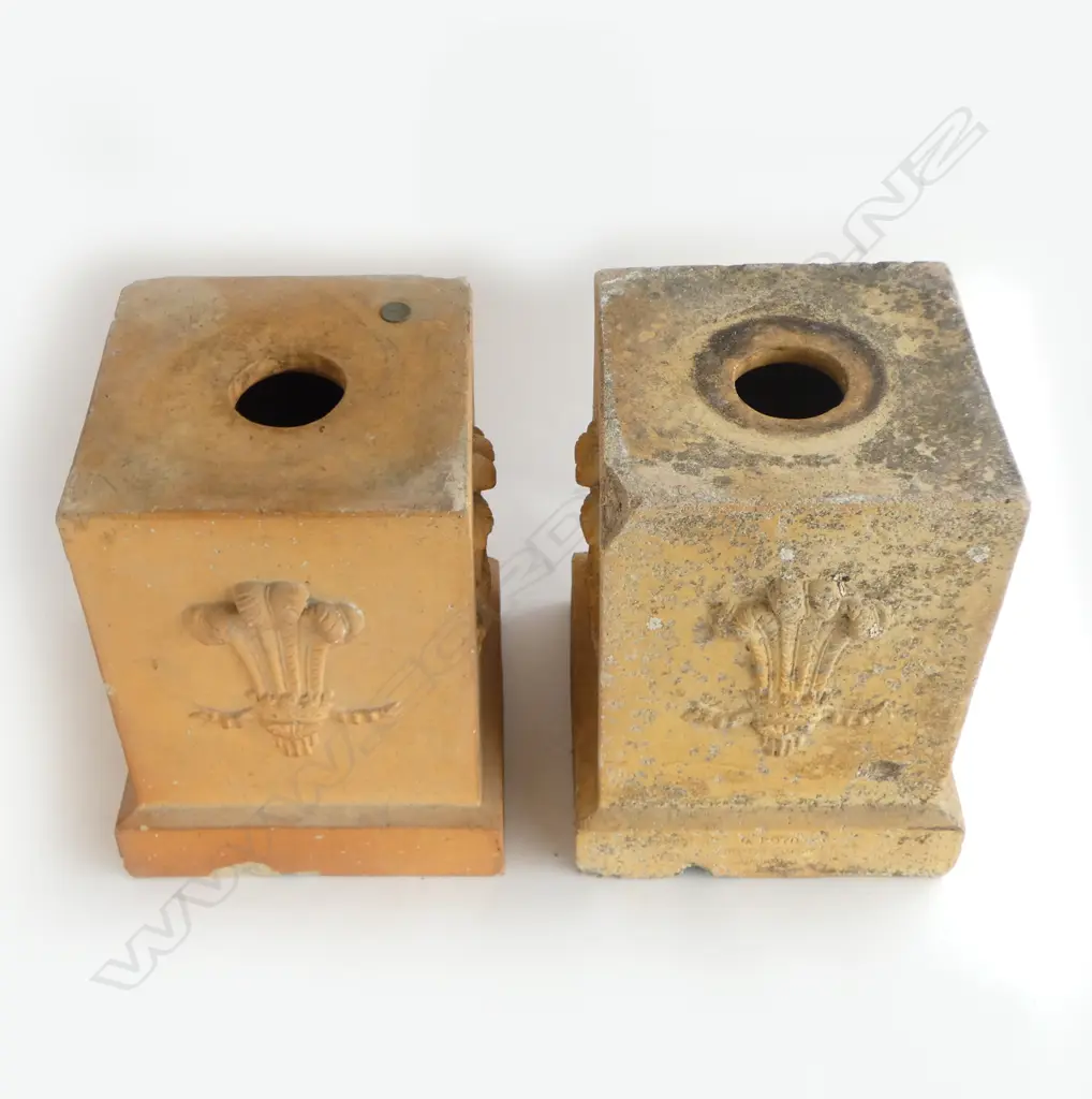 A pair of George Boyd (1825-1886) Newton Potteries Auckland plinths of square cross section; 275 x 365mm, Image 1++