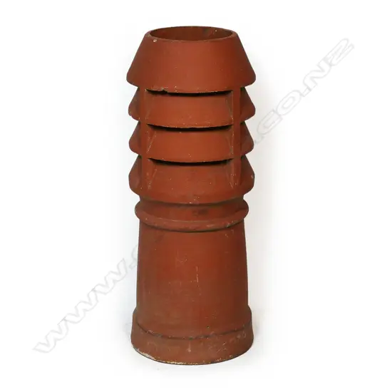 Old terracotta tall chimney pot with multi vented top. H.780mm