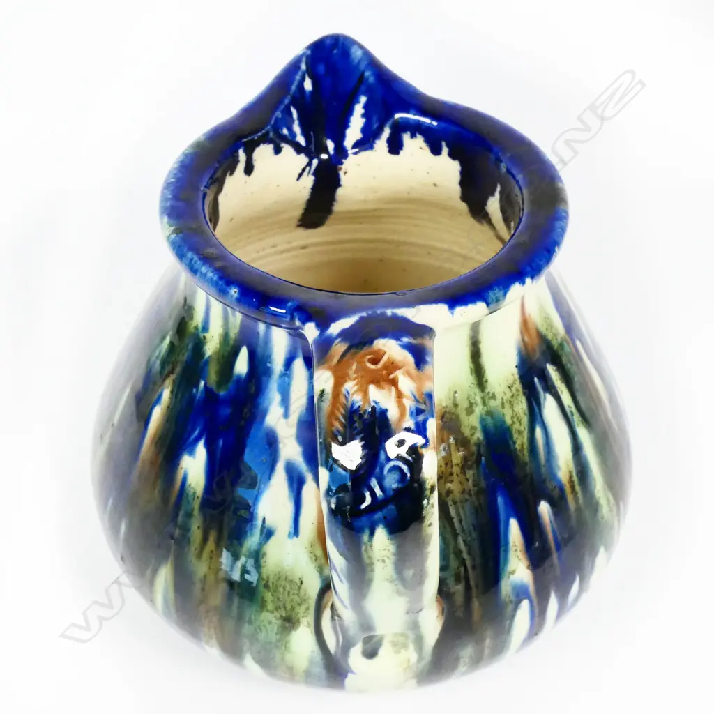 Jova Rancich (1888-1942) majolica glazed squat jug. Dia.200mm H.135mm, Image 1++