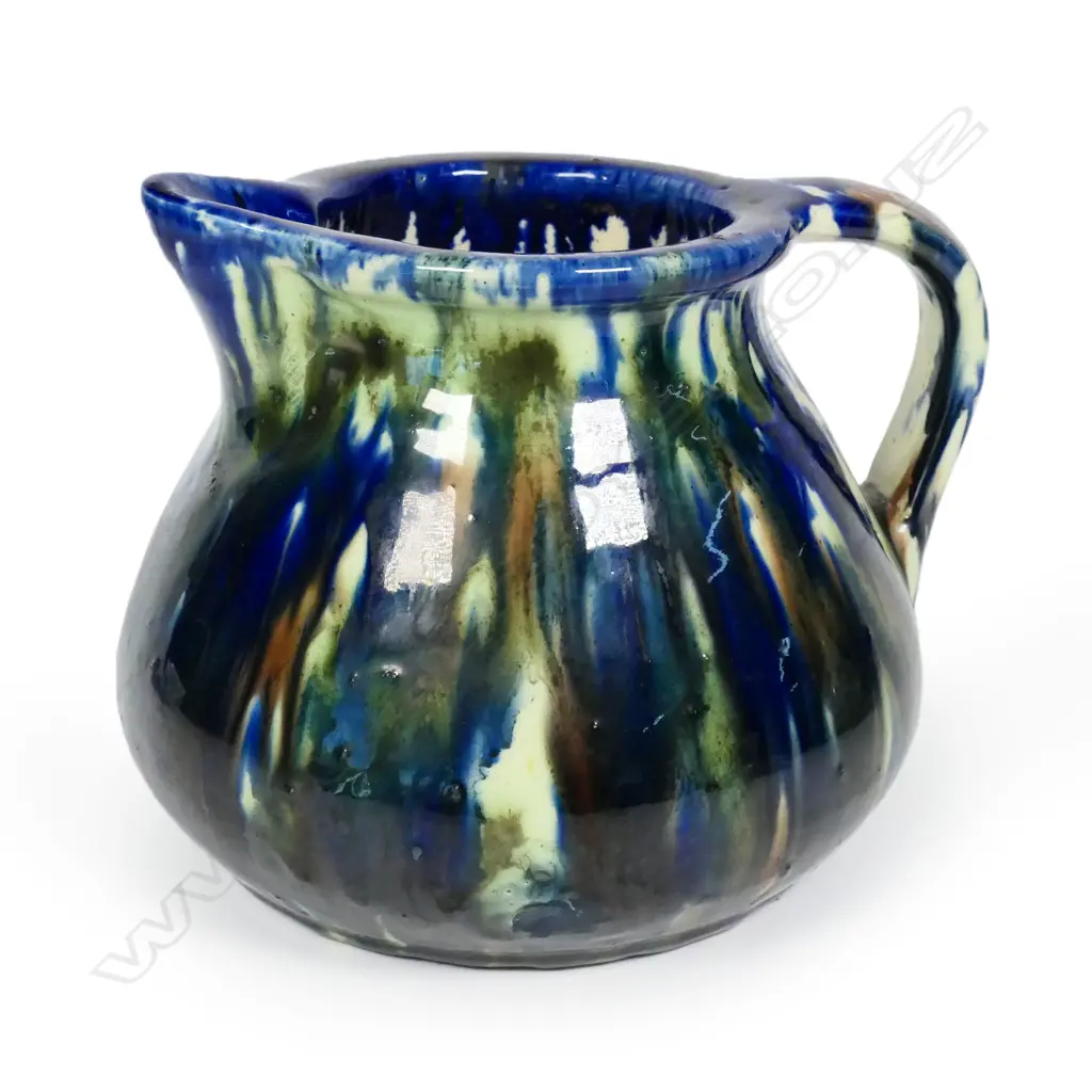Jova Rancich (1888-1942) majolica glazed squat jug. Dia.200mm H.135mm, Image 1++