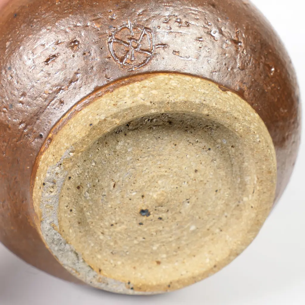 Barry Brickell (1935-2016) small footed bowl with matte brown exterior and glazed interior. Impressed mark lower side. H.85mm Image 1++