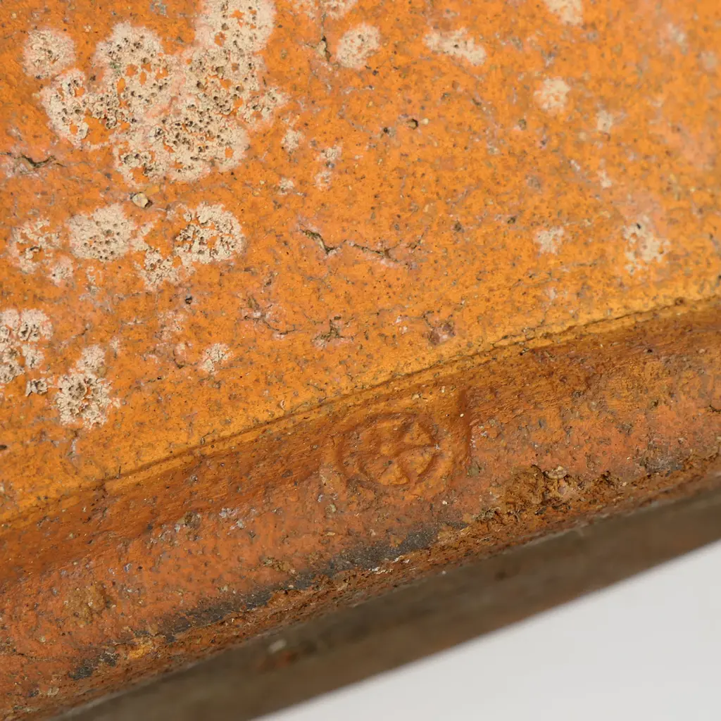 Barry Brickell (1935-2016) unglazed terracotta planter with flared body and lobed fluted walls. Impressed potter's mark to foot. Cracks to rim and aged surface. Dia.320mm. H.240mm Image 1++