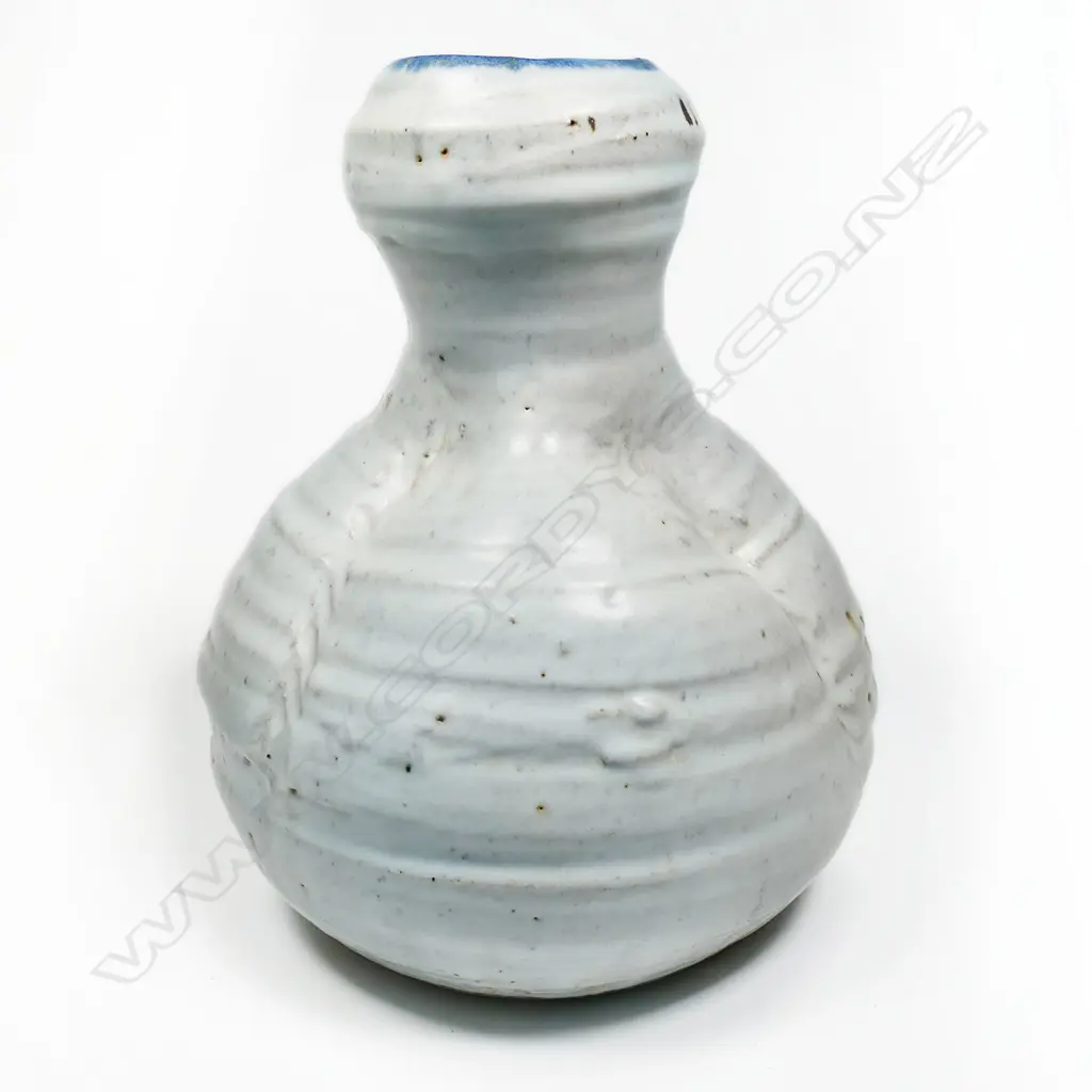A large Len Castle (1924-2011) stoneware baluster form vase with swollen top and rounded banding Image 1++
