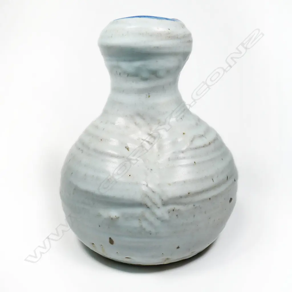 A large Len Castle (1924-2011) stoneware baluster form vase with swollen top and rounded banding Image 1++