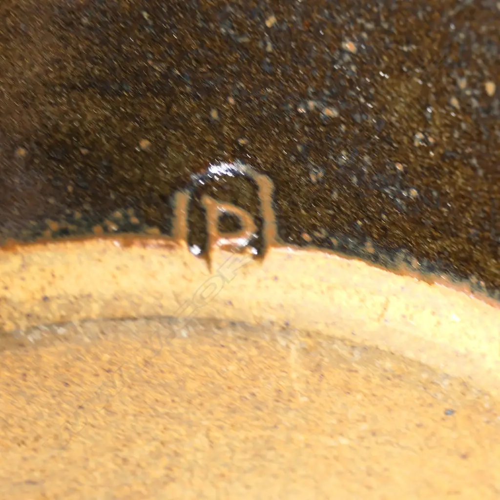 *RTV* Peter Stichbury Lidded Casserole. Tenmoko gaze. Potter's mark lower side. Dated 1971. H.150 DIA.200mm damaged rim Image 1++