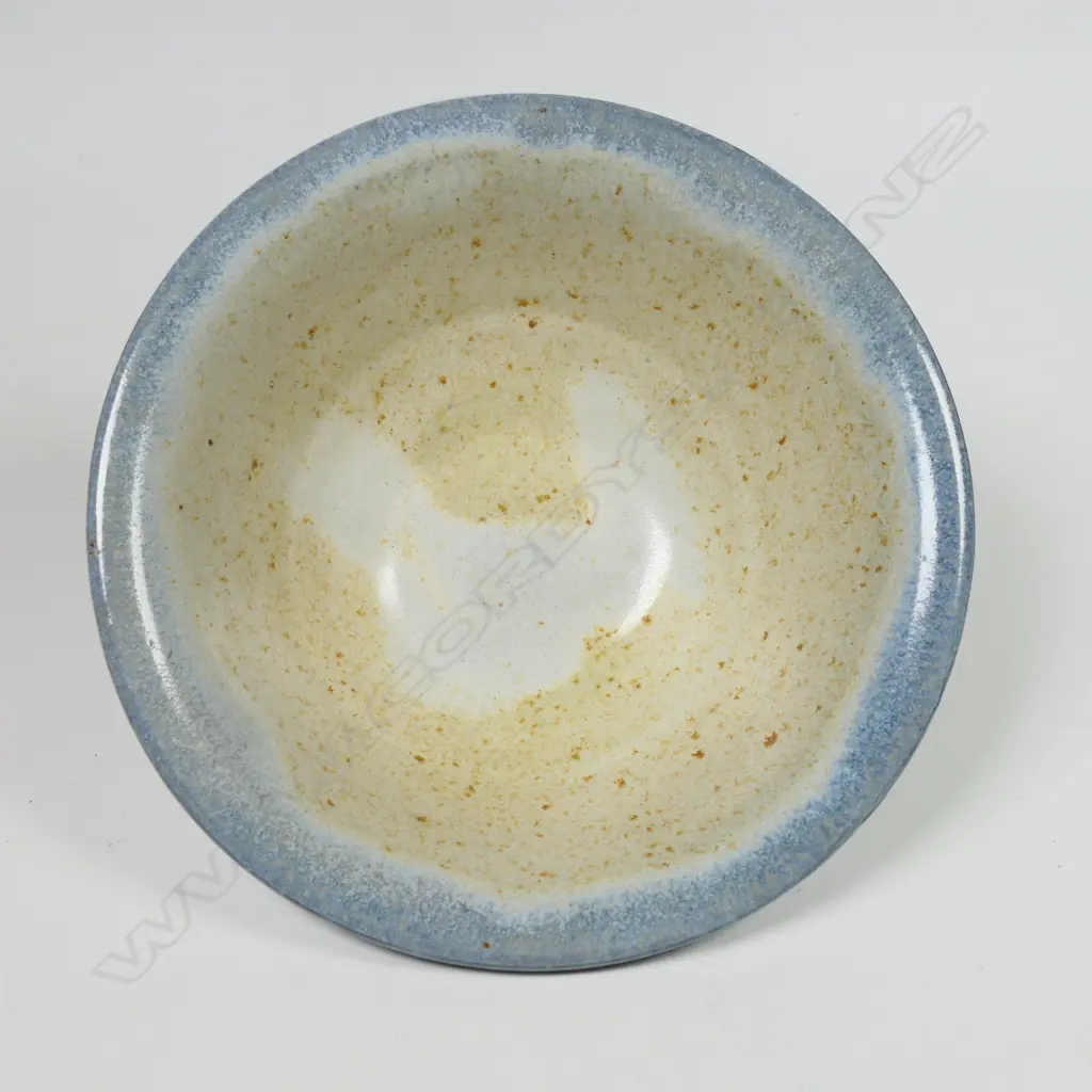 Graeme Storm small flared pale glazed bowl; potter's mark to foot. H.70mm. Dia.150mm Image 1++