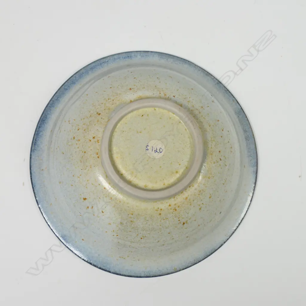 Graeme Storm small flared pale glazed bowl; potter's mark to foot. H.70mm. Dia.150mm Image 1++
