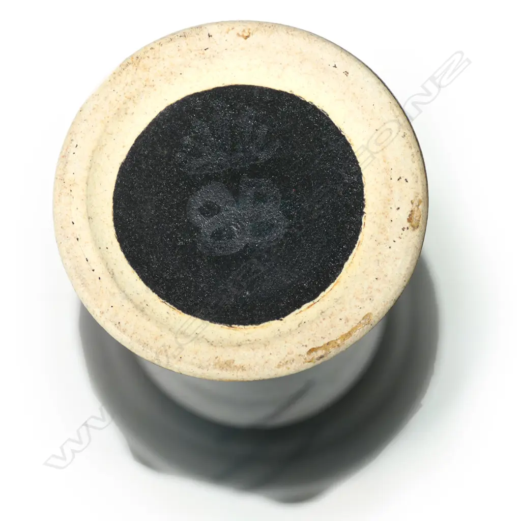 Anneke Borren ceramic female torso vase - black on black glaze and decoration, potter's mark to base. H.245mm. Image 1++