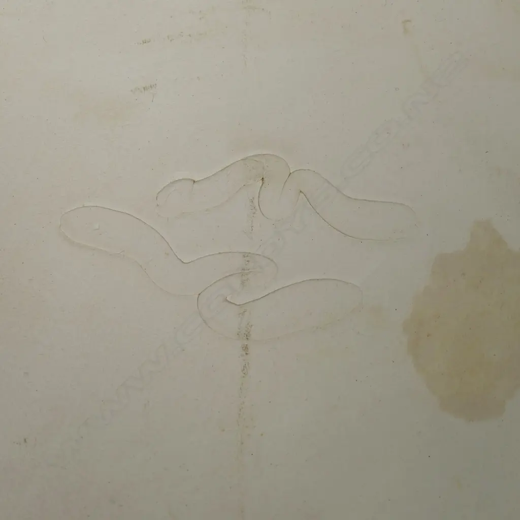 Merilyn Wiseman (1941-2019) large platter; thick turquoise blue glaze with incised wave design around rim. Dia.460mm Image 1++