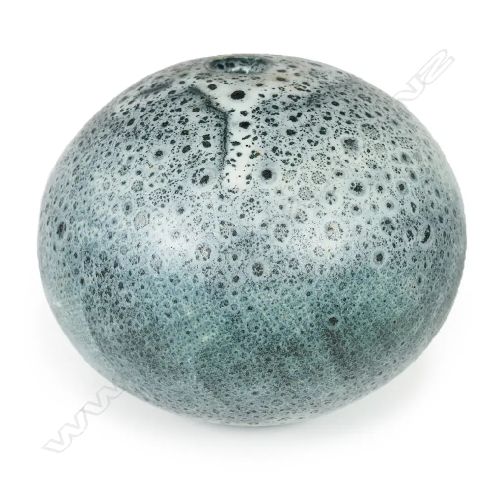 Graham Ambrose orb vase with bubble glaze. Early 1980's. Potter's mark to base. H.150mm Image 1++