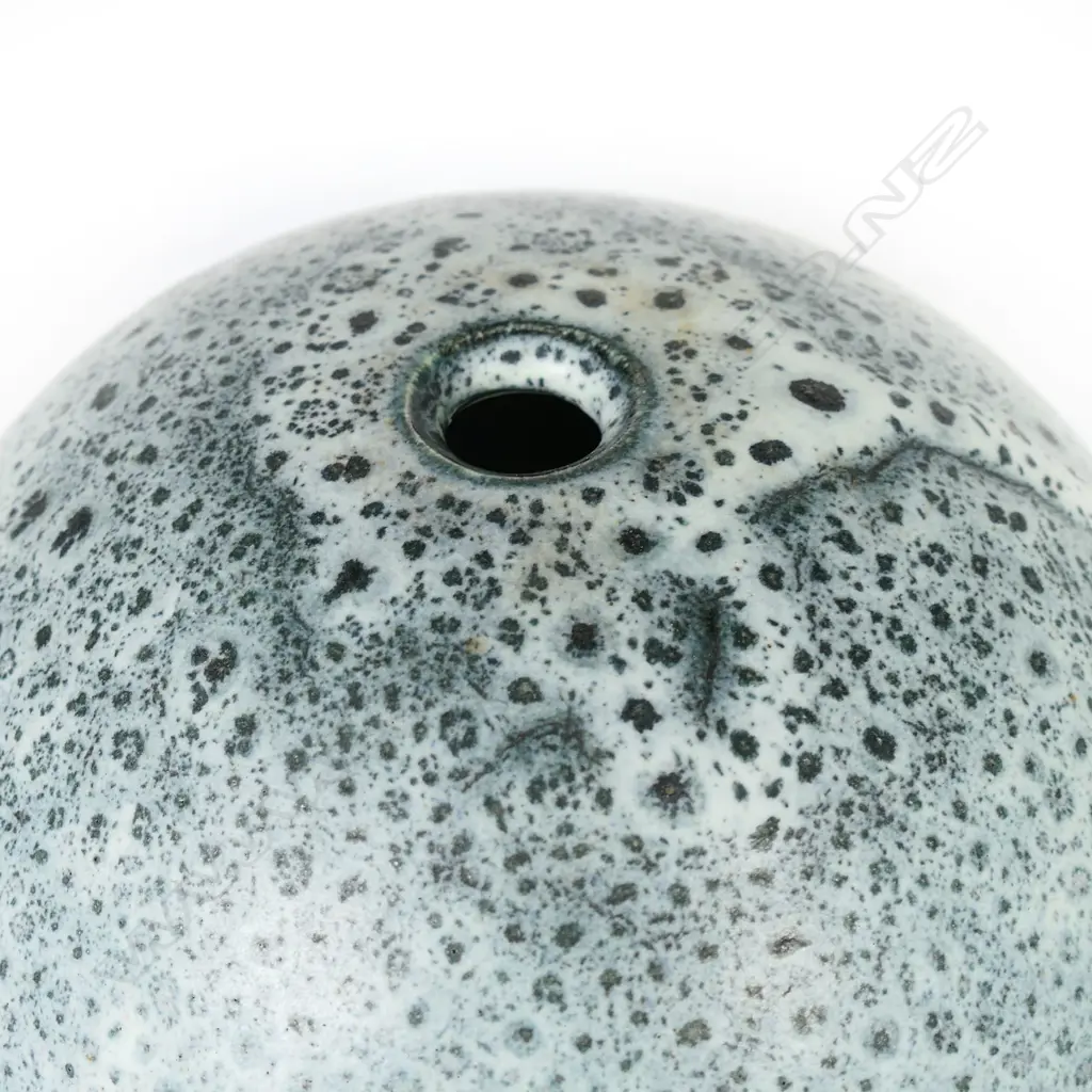 Graham Ambrose orb vase with bubble glaze. Early 1980's. Potter's mark to base. H.150mm Image 1++
