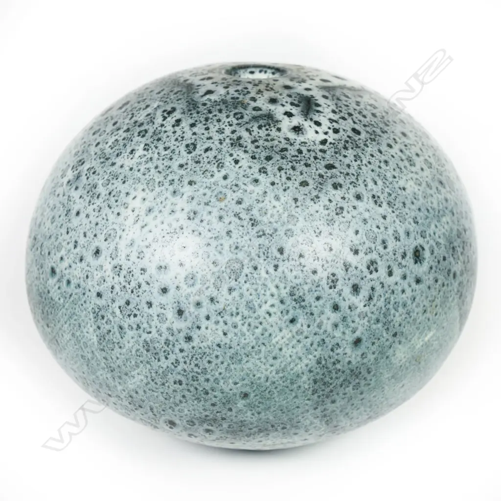 Graham Ambrose orb vase with bubble glaze. Early 1980's. Potter's mark to base. H.150mm Image 1++