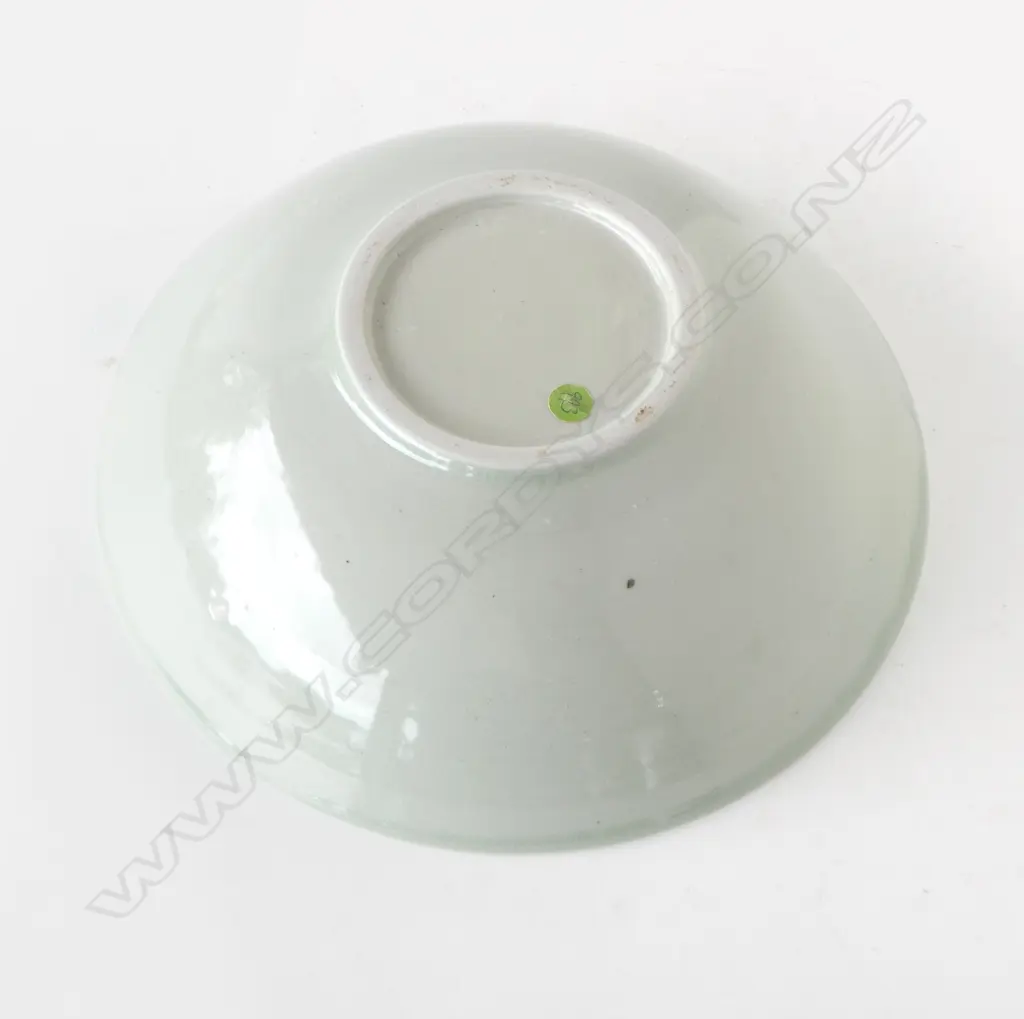 Kelvin Bradford celadon glazed bowl. No maker's mark. Dia.305mm H.90mm. Provenance: purchased from the potter 2001 Image 1++