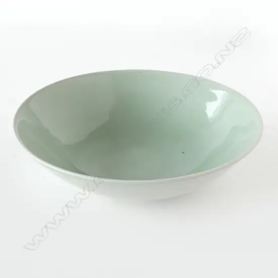Kelvin Bradford celadon glazed bowl. No maker's mark. Dia.305mm H.90mm. Provenance: purchased from the potter 2001