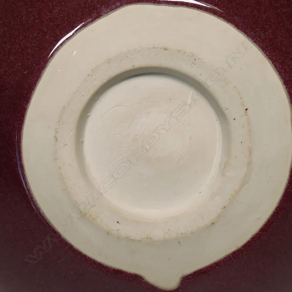 Richard Cadness large red glazed ovoid specimen vase. H.320mm. Image 1++