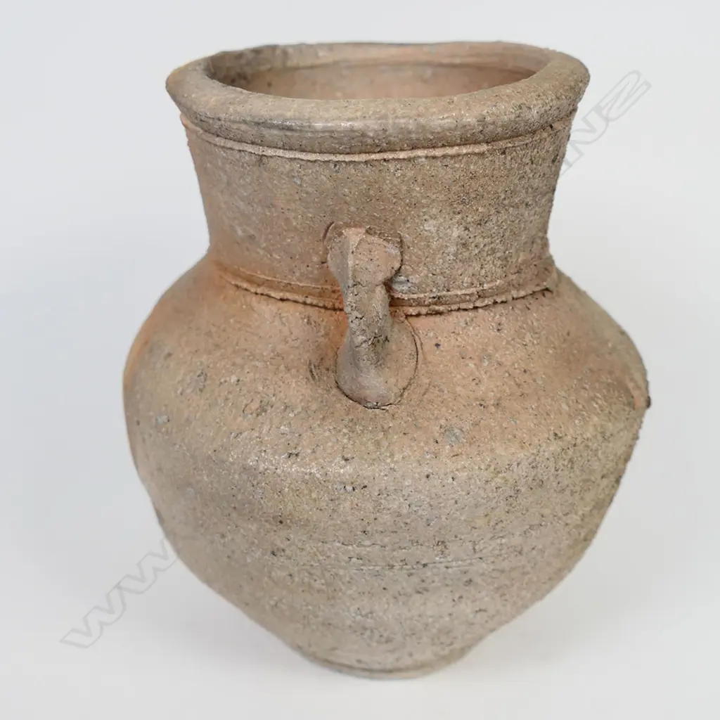 Chester Nealie anagama vase fine with course glaze effects. Incised mark & date '91. H.133mm. Image 1++