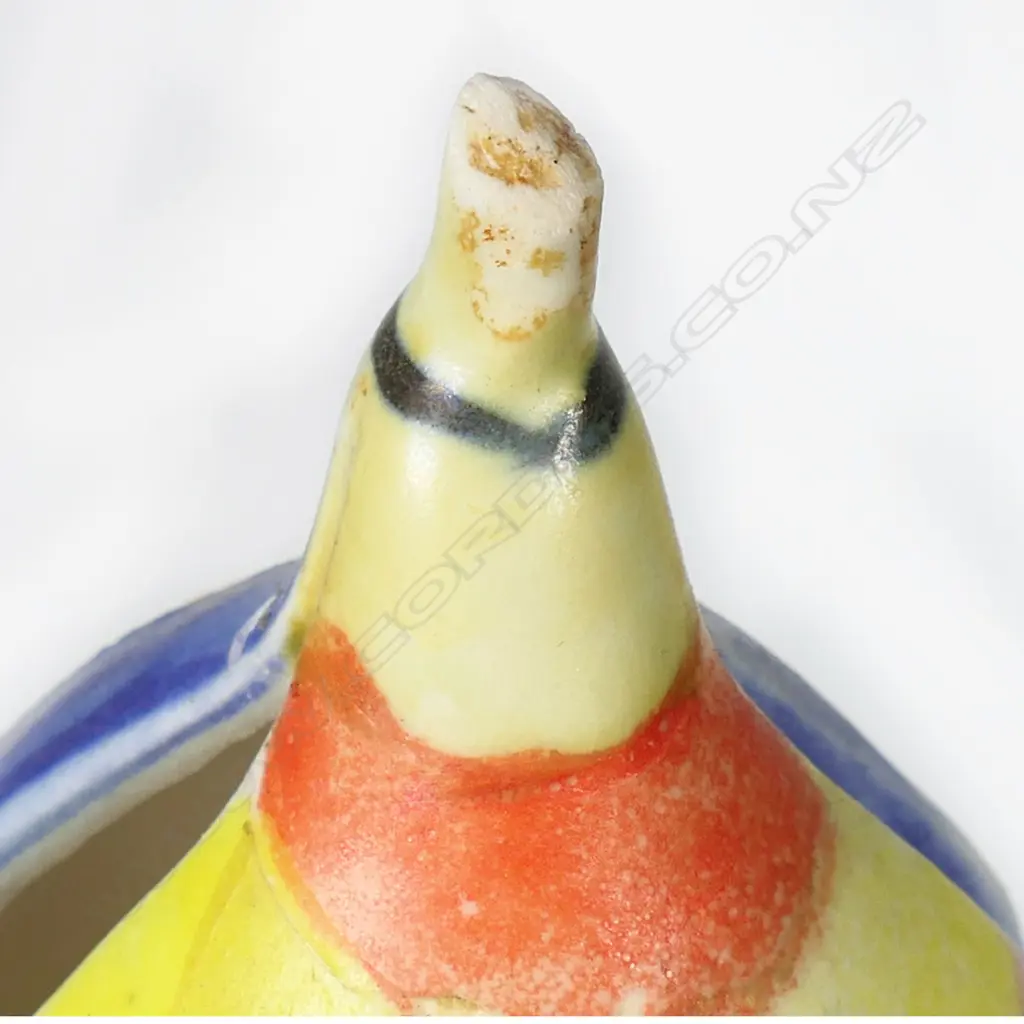 Ian Firth (1931-2002) modernist tower sculpture - A hand painted cubed structure topped with domes. Potter's mark to base, H.390mm (repaired) Image 1++