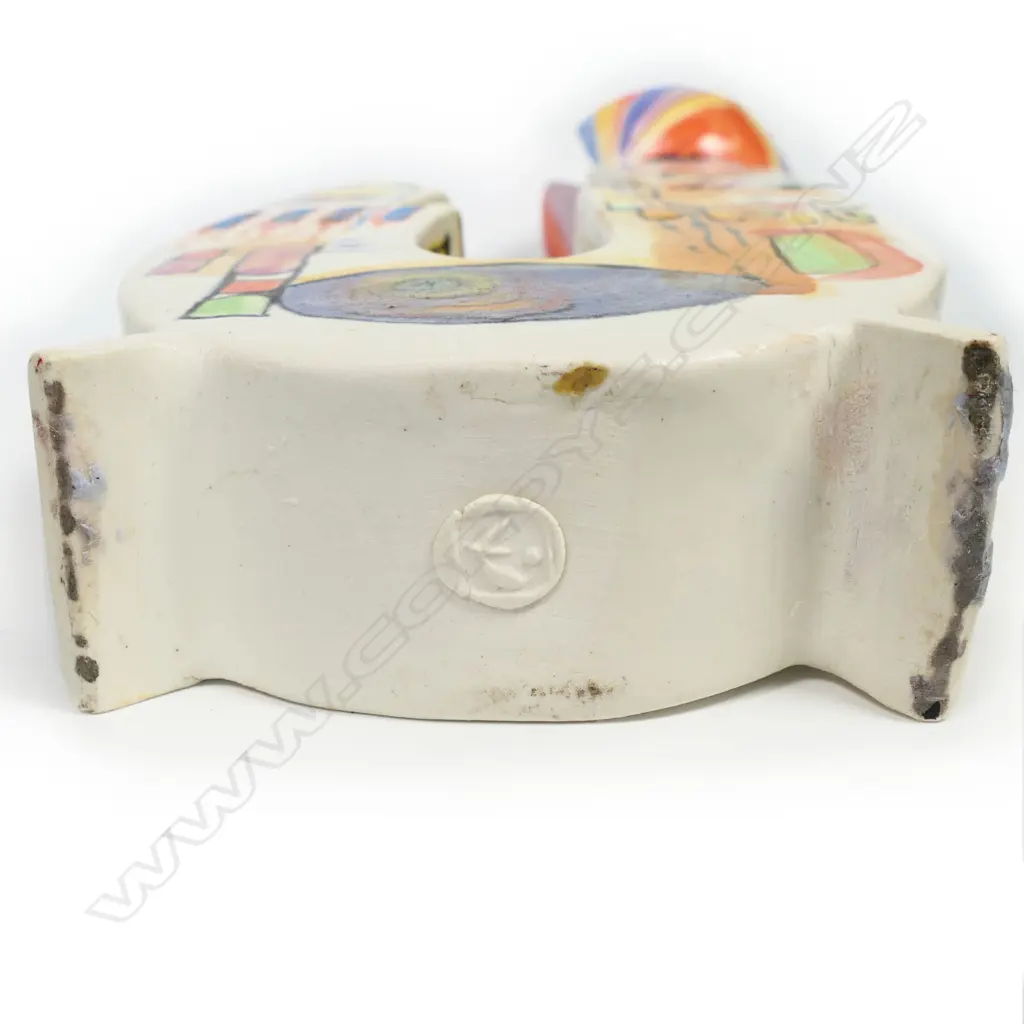 Ian Firth (1931-2002) modernist tower sculpture - A hand painted cubed structure topped with domes. Potter's mark to base, H.390mm (repaired) Image 1++