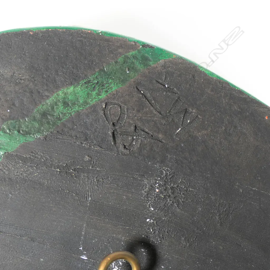 Zeke Wolfe brightly glazed pottery wall mounted fish - zig-zag body design. Incised potter's marks to the reverse. L.400mm Image 1++