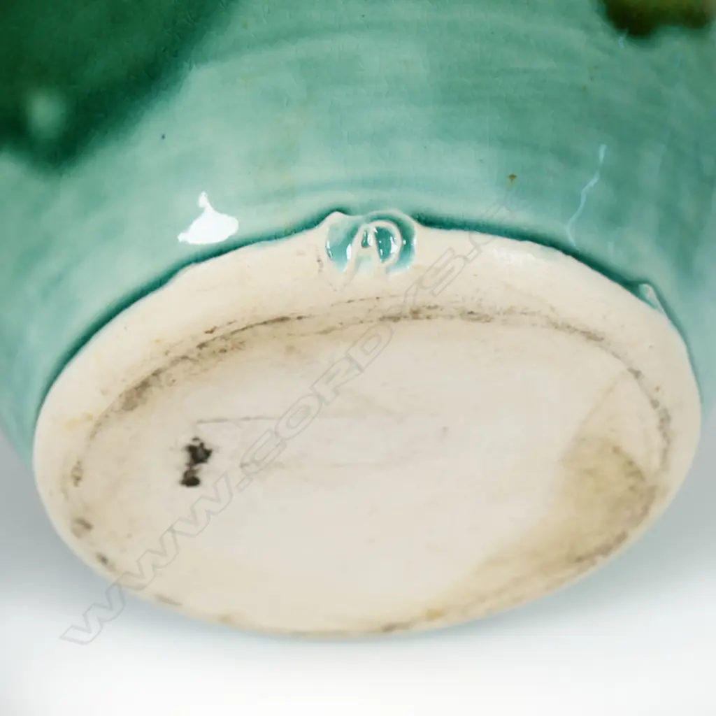 Andrew van der Putten baluster vase - bright yellow and green glaze. Potter's mark to base. H.200mm Image 1++