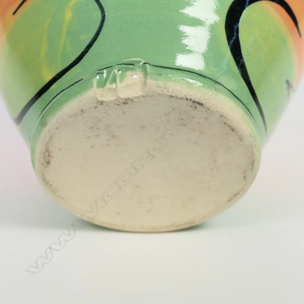 Andrew van der Putten small ovoid vase - modern pastel glazed design. Potter's mark to base. H.130mm Image 1++