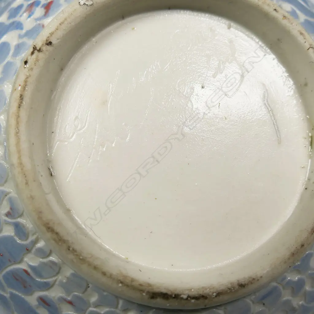 Keum Sun Lee/Sang Sool Shim teapot and two cups -pale blue with sgrafitto floral design and red and yellow high lights. Teapot Dia.160 X 120mm Image 1++