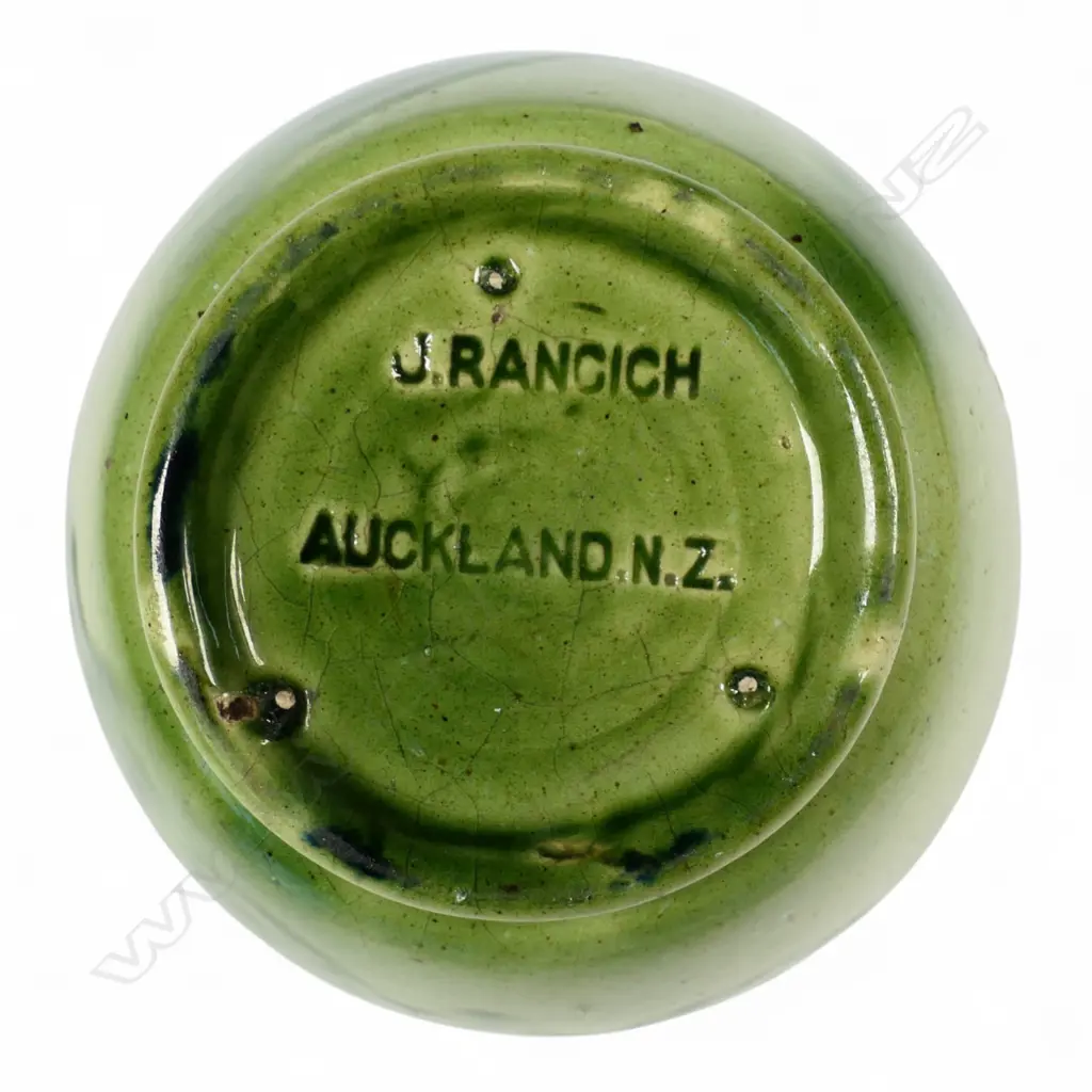 Jova Rancich (1899-1990) pottery basket 1840 - 1940 Wellington Centennial exhibition piece Image 1++