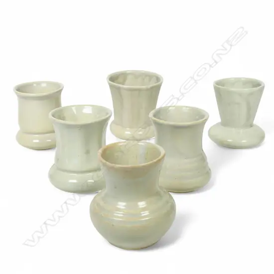 A collection of six Crown Lynn Ambrico vases