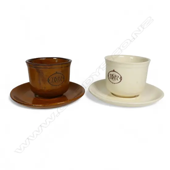 Two Driving Creek Railway DCR large cups and saucers,