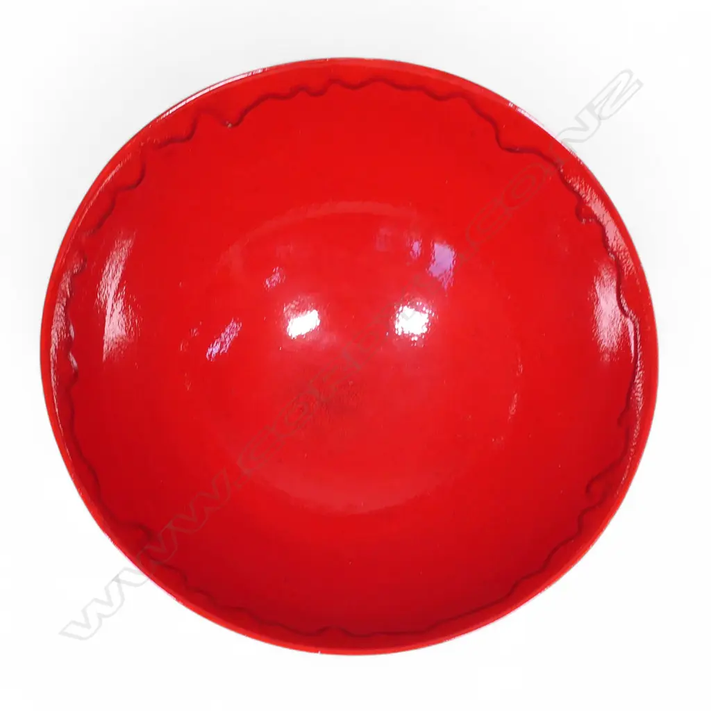Len Castle (1924-2011) large red hemispherical bowl, Image 1++