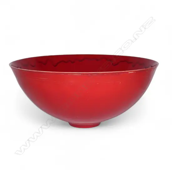 Len Castle (1924-2011) large red hemispherical bowl,