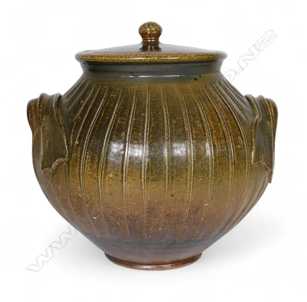 Peter Alger large lidded floor pot with handles, Image 1++