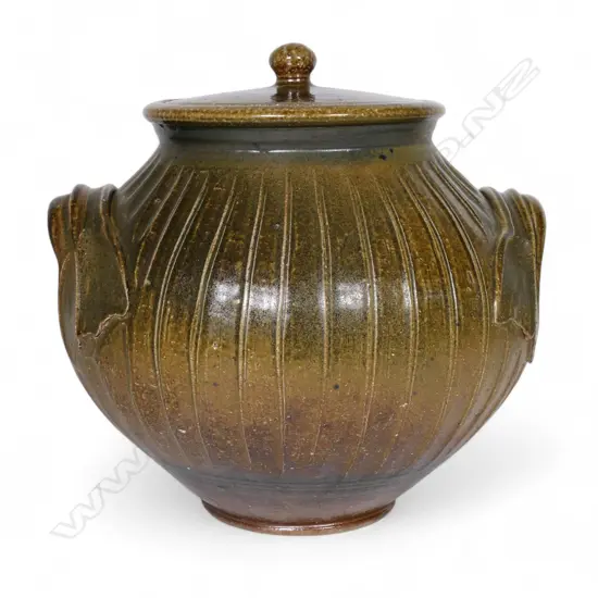 Peter Alger large lidded floor pot with handles,