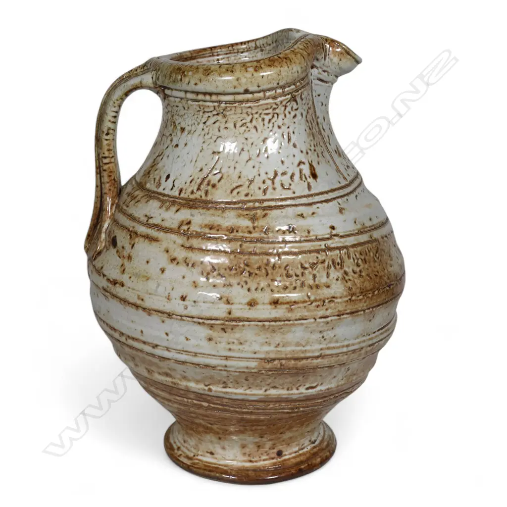 Peter Alger large hand worked stoneware pitcher, Image 1++