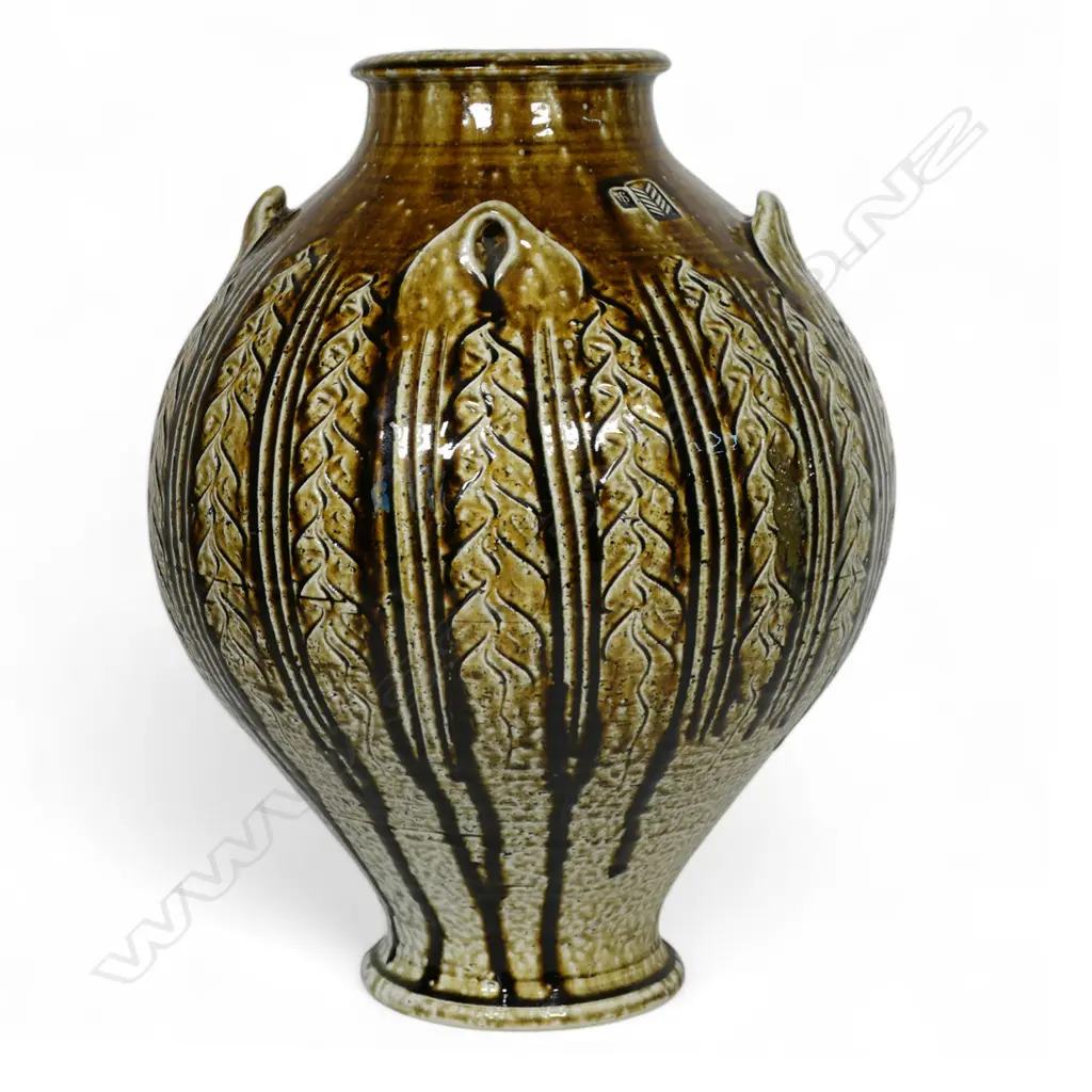 Greg Barron large four handled baluster floor vase, Image 1++