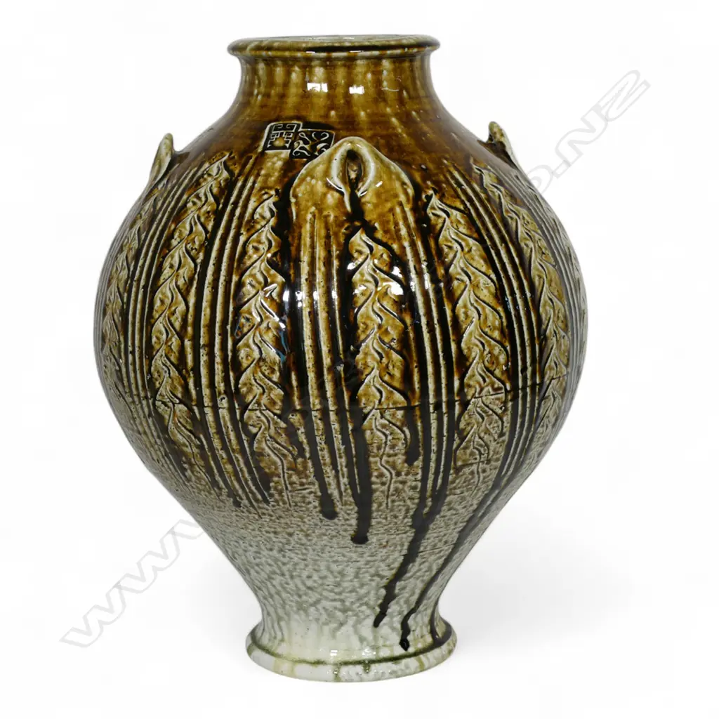 Greg Barron large four handled baluster floor vase, Image 1++