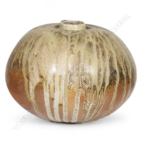 Greg Barron 'Altered Form' lobbed sided pot,