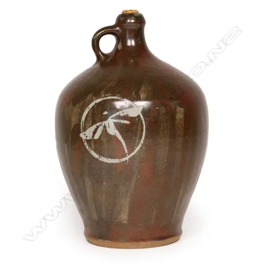 Paul Fisher (Christchurch) pottery flask,