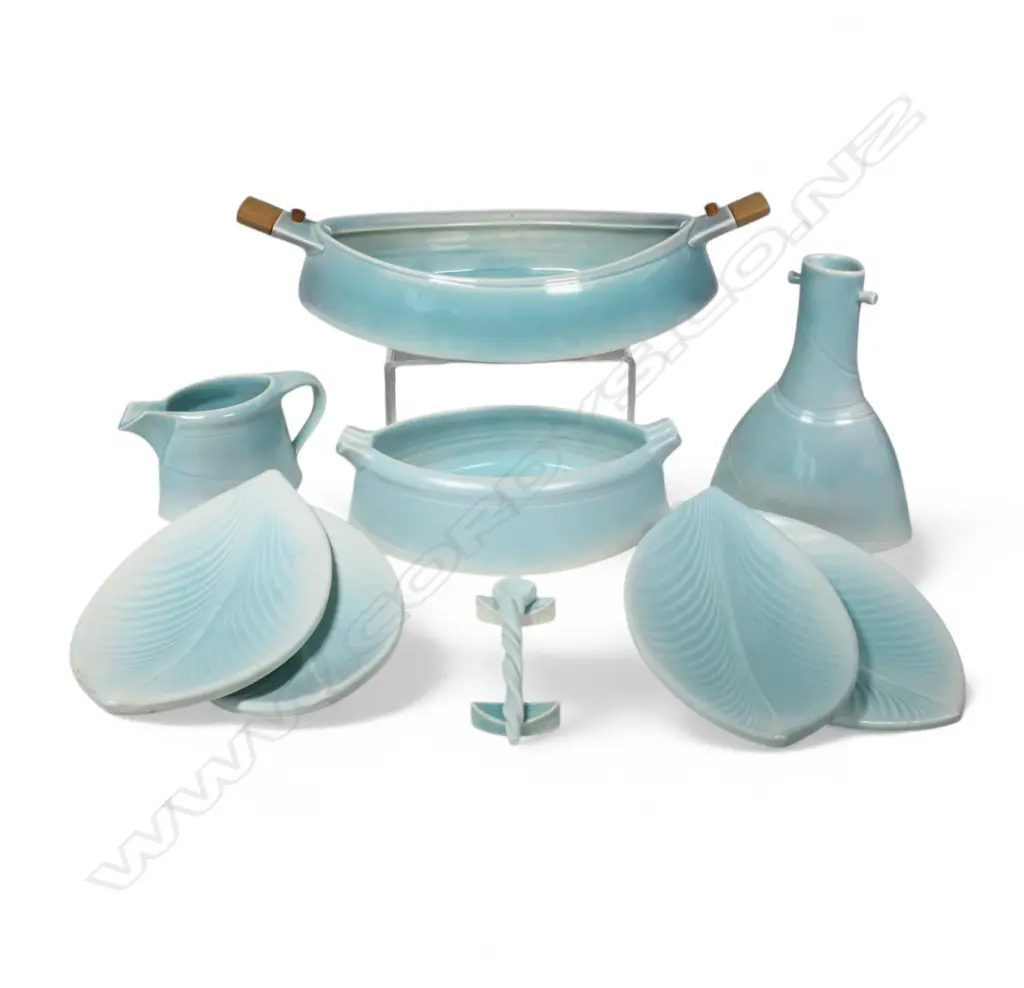 Chris Weaver eleven pieces blue celadon table ware, Image 1++